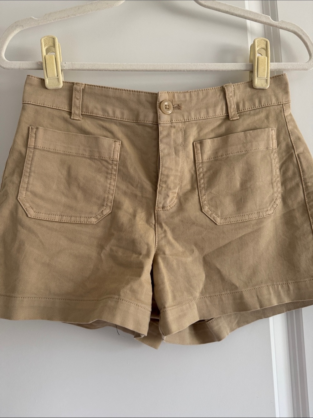 J. Crew Beige High-Rise Patch Pocket Shorts